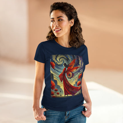 The Poppy Fairy in the Wind Cotton Tee