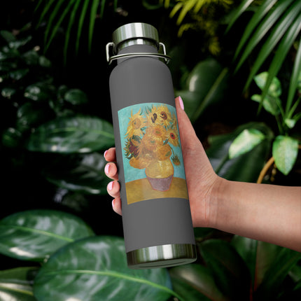 Vase with Twelve Sunflowers by Vincent Van Gogh Copper Vacuum Insulated Bottle, 22oz