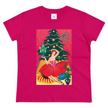 Art Deco Christmas Enchantment Women's Midweight Cotton Tee