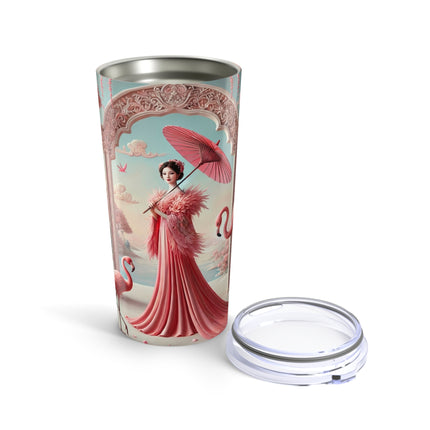 Petals, Porcelain, and Flamingos Tumbler 20oz