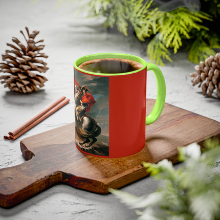 Napoleon Crossing the Alps by Jacques-Louis David Colorful Mugs (11oz, 15oz)
