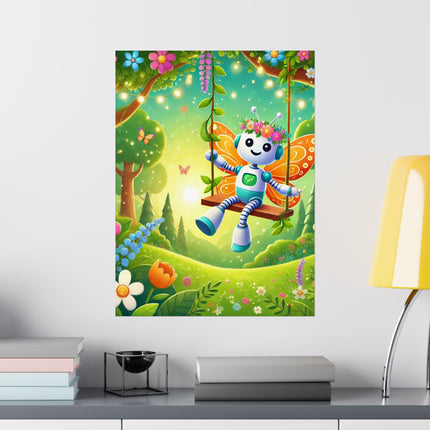 🤖🧚 Robot Fairy Matte Vertical Poster – Whimsical Technology & Enchanted Imagination