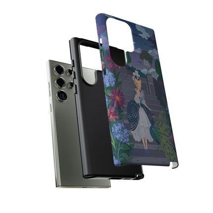 🦚🌸 The Peacock Garden Terrace Phone Case – Art Deco Floral Elegance