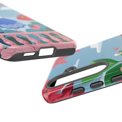 🌺🪭 The Lady Of The Grand Flower Terrace Phone Case – Art Deco Garden Elegance