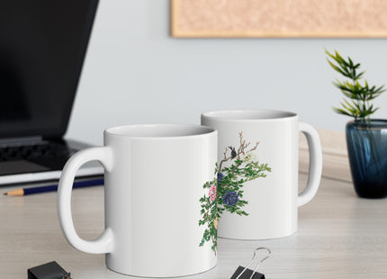 Peonies and Birds by Okamoto Shuki Ceramic Mug 11oz