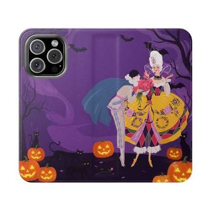 🎭🌹 The Harlequin Rose Masquerade Flip Case – Theatrical Halloween Romance