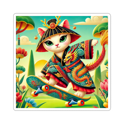Dragon Dance on Wheels Kiss-Cut Stickers (4 Sizes)