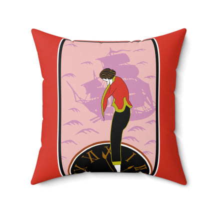 Woman Waiting for her Beloved at 1:59 by Kobayashi Kaichi Spun Polyester Square Pillow