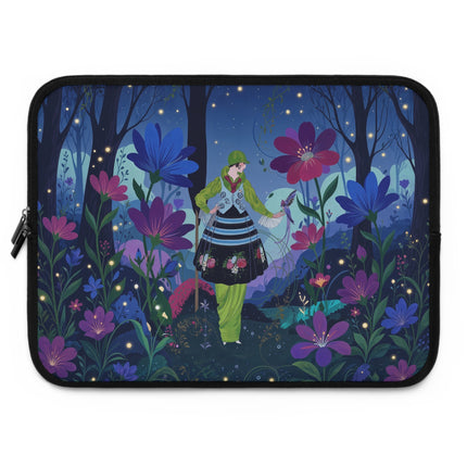🌙🌸 The Lady Of The Firefly Garden Laptop Sleeve – Art Deco Floral Fantasy