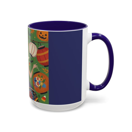 🏮🎃 The Lady Of Halloween Lanterns Colorful Mug – Colorful Art Deco Halloween Charm