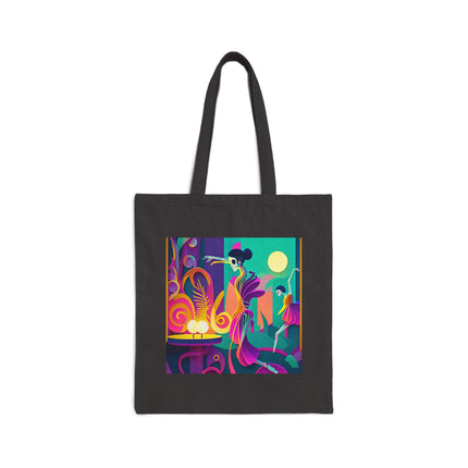 Dance of the Skeleton Ballerinas Cotton Canvas Tote Bag