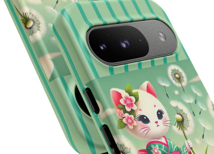 Geisha Kitten and the Dandelion Phone Cases