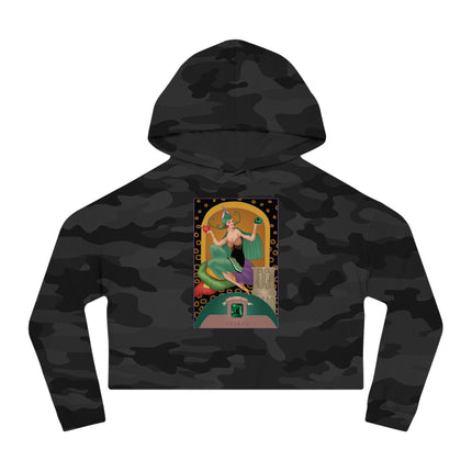 May & Emerald (from the Gem Series) by Sofia Chiostri Women’s Cropped Hooded Sweatshirt
