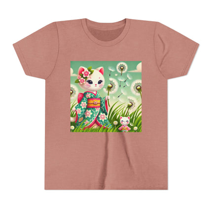 Geisha Kitten and the Dandelion Wish Youth Short Sleeve Tee