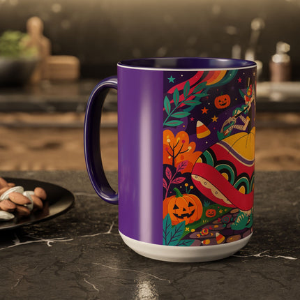 🌙🎃 The Lady Of Moonbeam Hollow Colorful Mug – Whimsical Halloween Charm