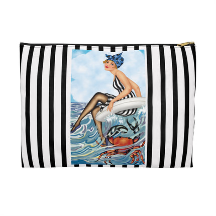 Playful Waves and Fashion Follies Accessory Pouch – Vintage Art Deco Design