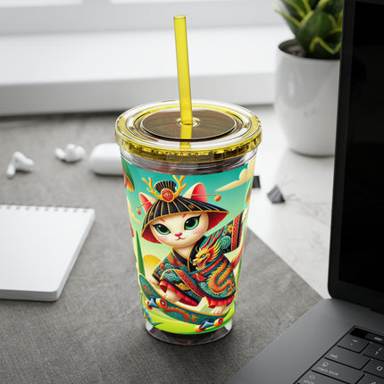 Dragon Dance on Wheels Sunsplash Tumbler with Straw, 16oz