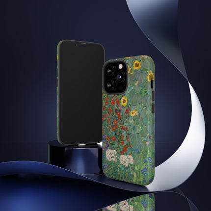 Farm Garden with Sunflowers by Gustav Klimt Phone Cases
