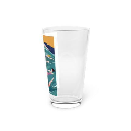 Summer Splash Pint Glass – Retro Beach Joy & Carefree Summer Vibes