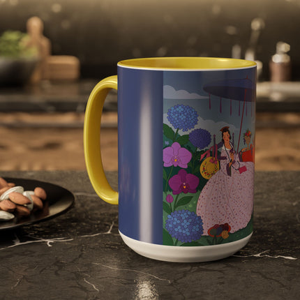 The Lady Of The Garden Tea Party Colorful Mugs – Art Deco Floral Elegance