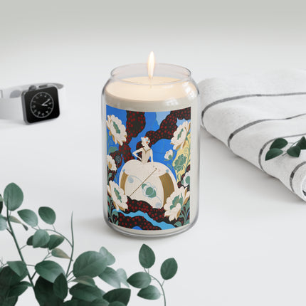 🌸🤍 The Enchanted Ivory Blossom Garden Scented Soy Candle – Art Deco Floral Elegance