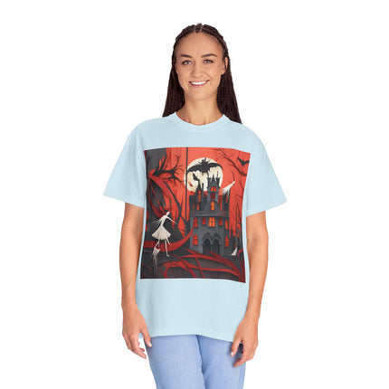 Halloween Night Scene Unisex Garment-Dyed T-shirt