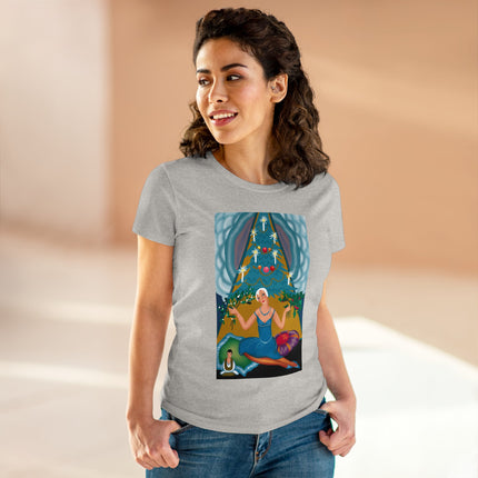 Art Deco Christmas Elegance Women's Midweight Cotton Tee