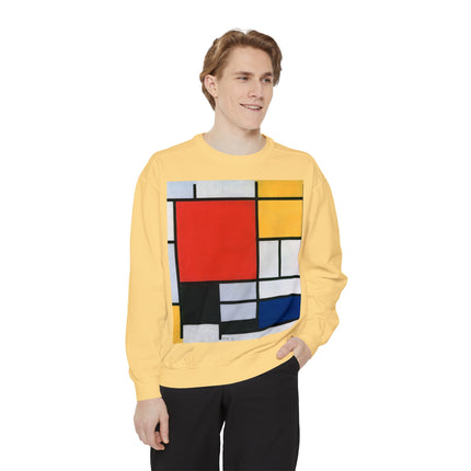 Composition with Red, Yellow, Blue, and Black by Piet Mondrian Garment-Dyed Sweatshirt