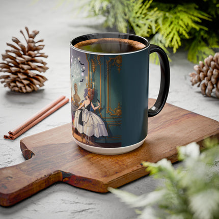🕯️🎃 The Moonlit Manor Drawing Room Colorful Mug – Elegant Halloween Charm