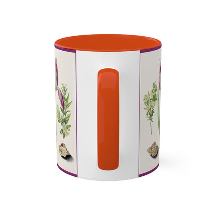 Tulip, Branches of Myrtle and Shells by Maria Sibylla Merian Colorful Mugs, 11oz