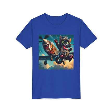 Parachuting Cat Commando Youth Short Sleeve Tee
