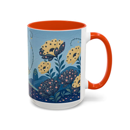 🌼🦋 The Enchanted Butterfly Garden Promenade Colorful Mug – Art Deco Floral Whimsy