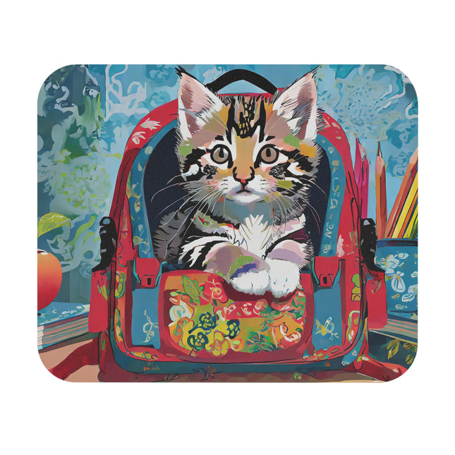 Whiskered Wanderings Mouse Pad, Rectangle