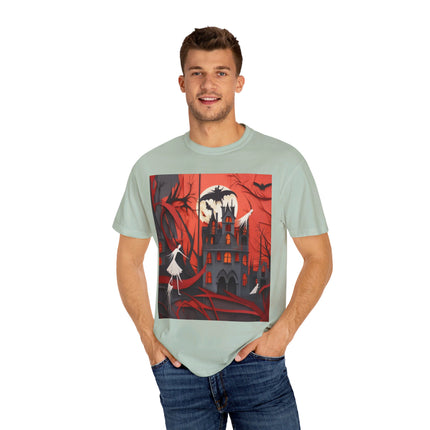Halloween Night Scene Unisex Garment-Dyed T-shirt