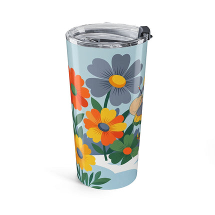 🌼❄️ The Winter Flower Dancer Tumbler – Art Deco Floral Whimsy