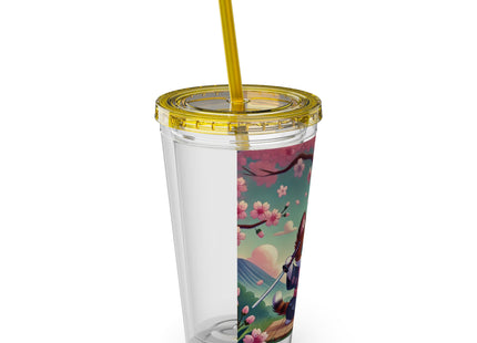 Samurai Kitten Sunsplash Tumbler with Straw, 16oz