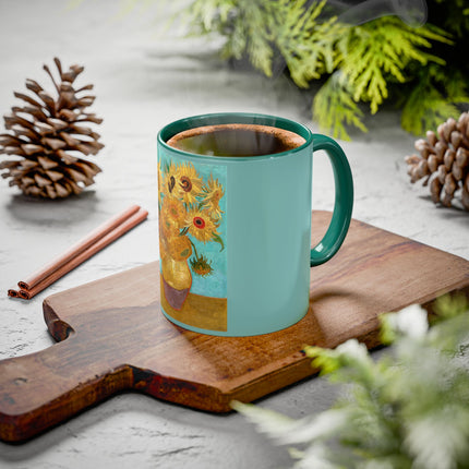 Vase with Twelve Sunflowers by Vincent van Gogh Colorful Mugs (11oz, 15oz)