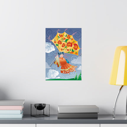 Flight of Blossoms Premium Matte Vertical Posters
