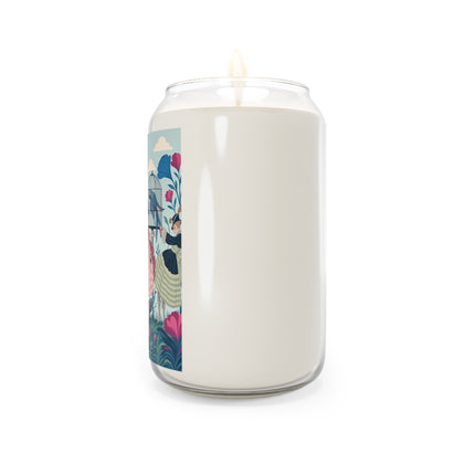 🦚🌺 The Ladies Of The Enchanted Aviary Scented Soy Candle – Art Deco Floral Whimsy