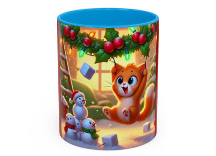 Naughty or Nice Kitten Christmas Colorful Mugs (11oz, 15oz)
