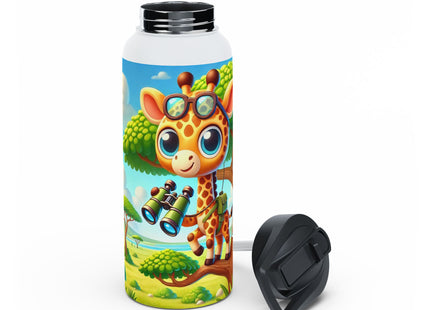 Giraffe Lookout Stainless Steel Water Bottle, Standard Lid