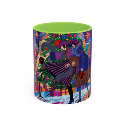🎄✨ Christmas Among The Twinkling Trees Colorful Mug – Art Deco Holiday Fantasy