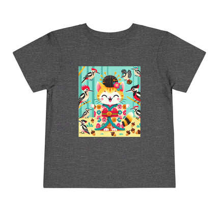Geisha Kitten in the Woodpecker Grove Toddler Short Sleeve Tee