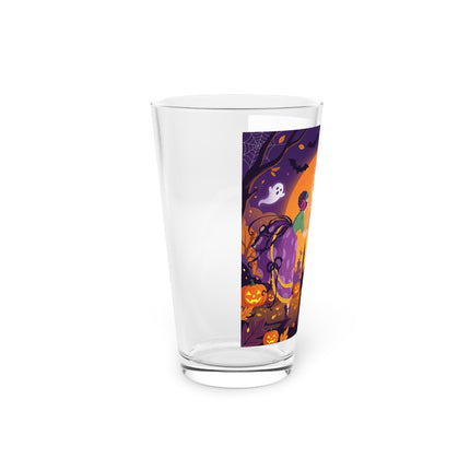 🎃🕯️ The Midnight Halloween Greeting Glass, 16oz – Vintage Halloween Charm