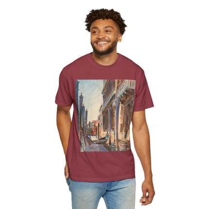 Gondola Moorings on the Grand Canal by John Singer Sargent  Unisex Garment-Dyed T-shirt