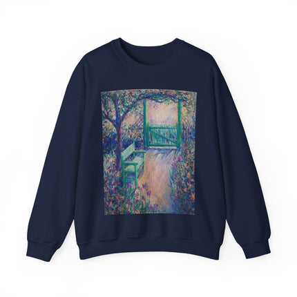 The Artist’s Garden (The Green Chair) by Theodore Earl Butler Heavy Blend™ Crewneck Sweatshirt
