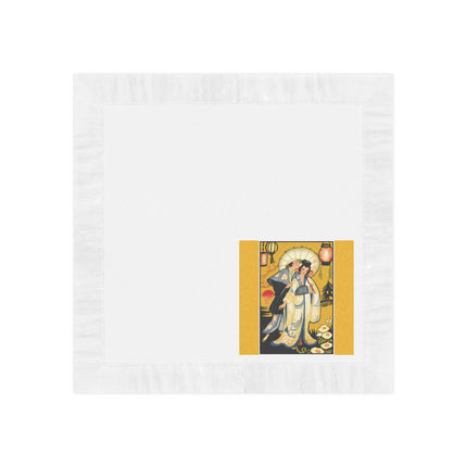 Golden Embrace White Coined Napkins
