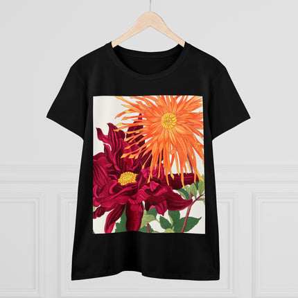 Dahlia Flower by Tanigami Kônan Women's Midweight Cotton Tee