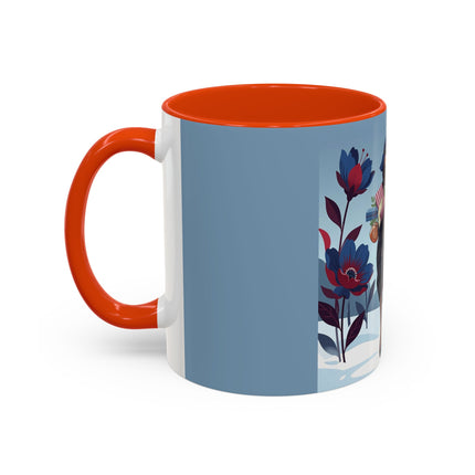🎁🌺 The Christmas Gift Garden Stroll Colorful Mug – Art Deco Holiday Fantasy