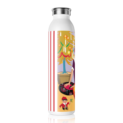 Art Deco Christmas Slim Water Bottle